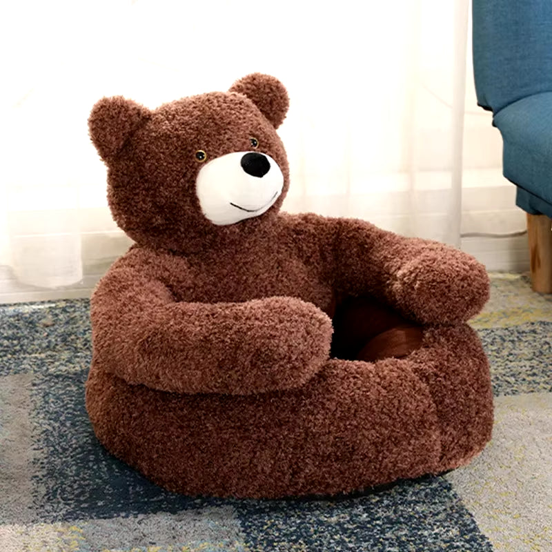 "Cozy Bear Cave Pet Bed β Ultra-Soft, Warm & Plush Haven for Cats & Small Dogs"