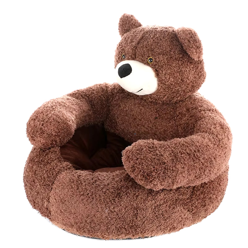 "Cozy Bear Cave Pet Bed β Ultra-Soft, Warm & Plush Haven for Cats & Small Dogs"