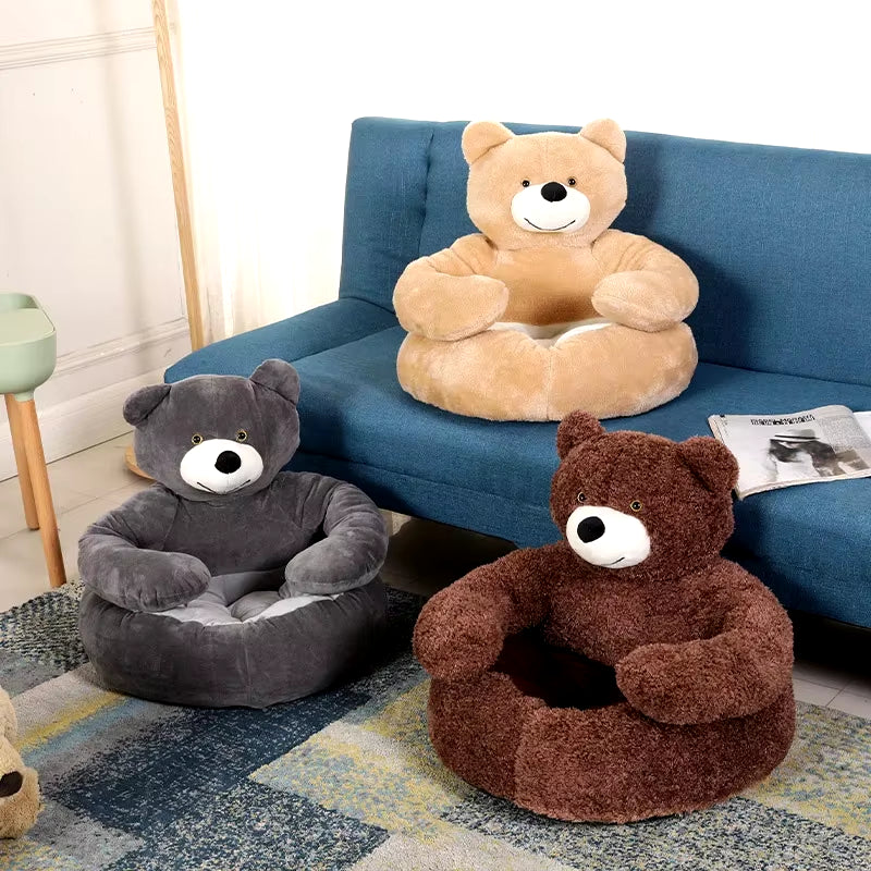 "Cozy Bear Cave Pet Bed β Ultra-Soft, Warm & Plush Haven for Cats & Small Dogs"