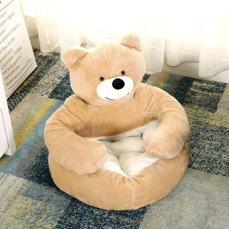 "Cozy Bear Cave Pet Bed β Ultra-Soft, Warm & Plush Haven for Cats & Small Dogs"